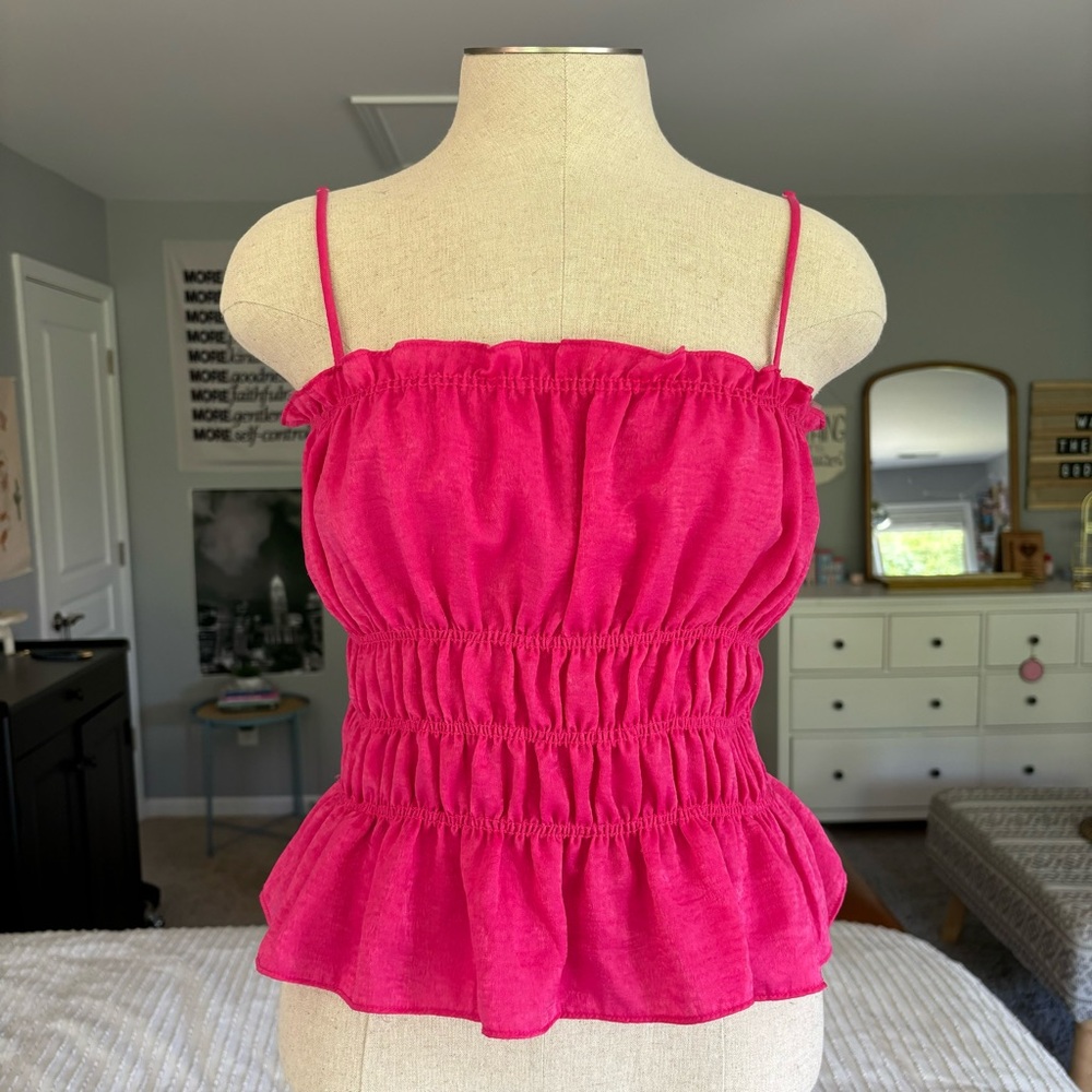 Hot Pink Silky Tank Top